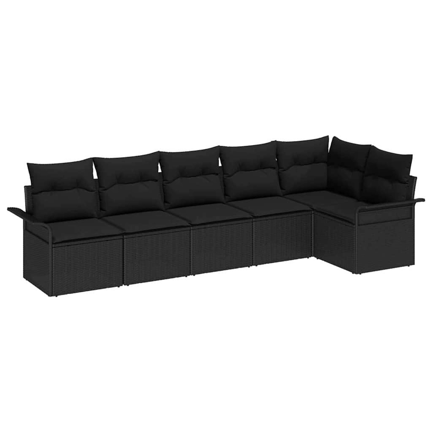vidaXL 6-Teiliges Garten-Sofa-Set mit Kissen in Schwarz Poly Rattan 3354052 günstig online kaufen