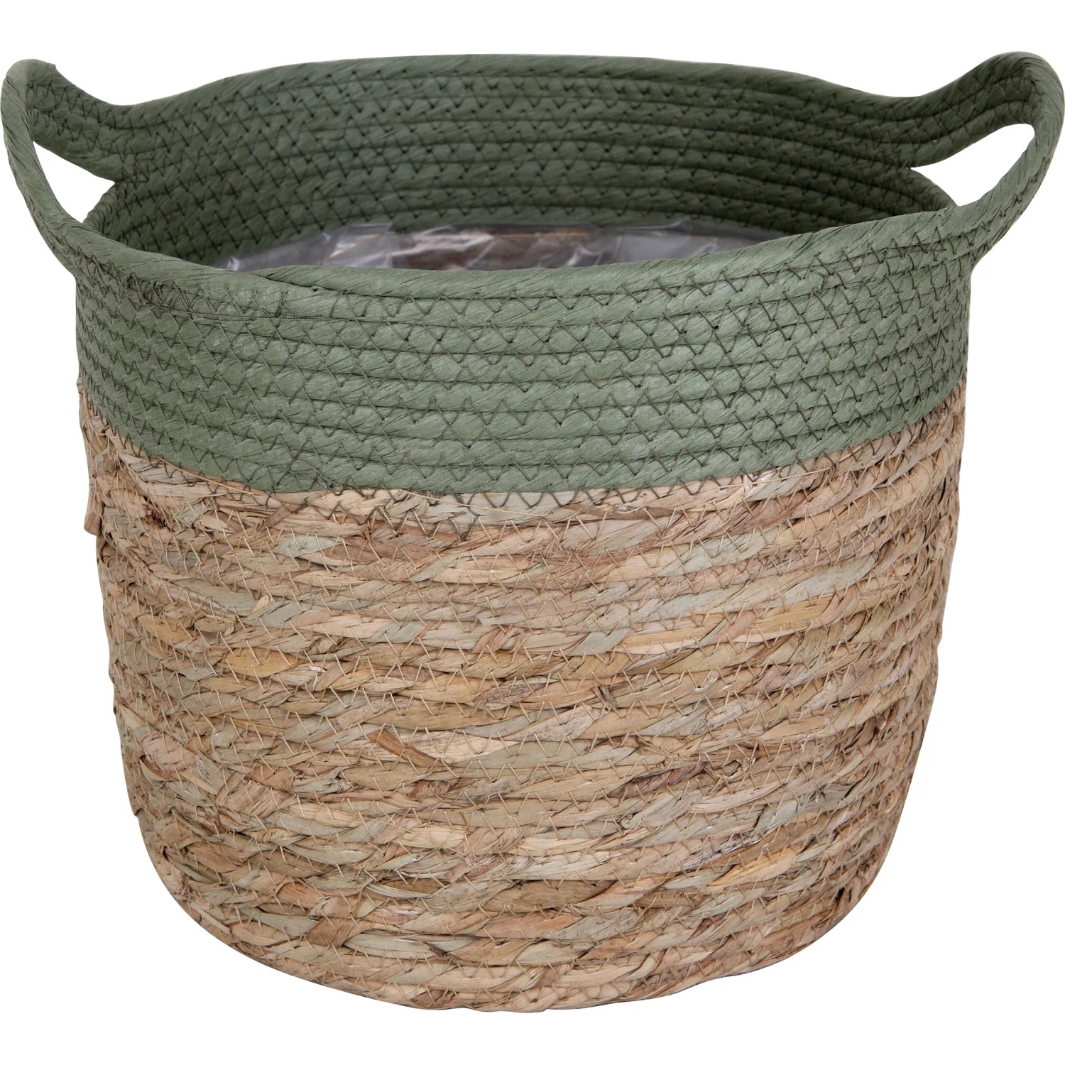 Pflanzkorb mit Griffen Ø 35 cm Natur-Grün kaufen bei OBI