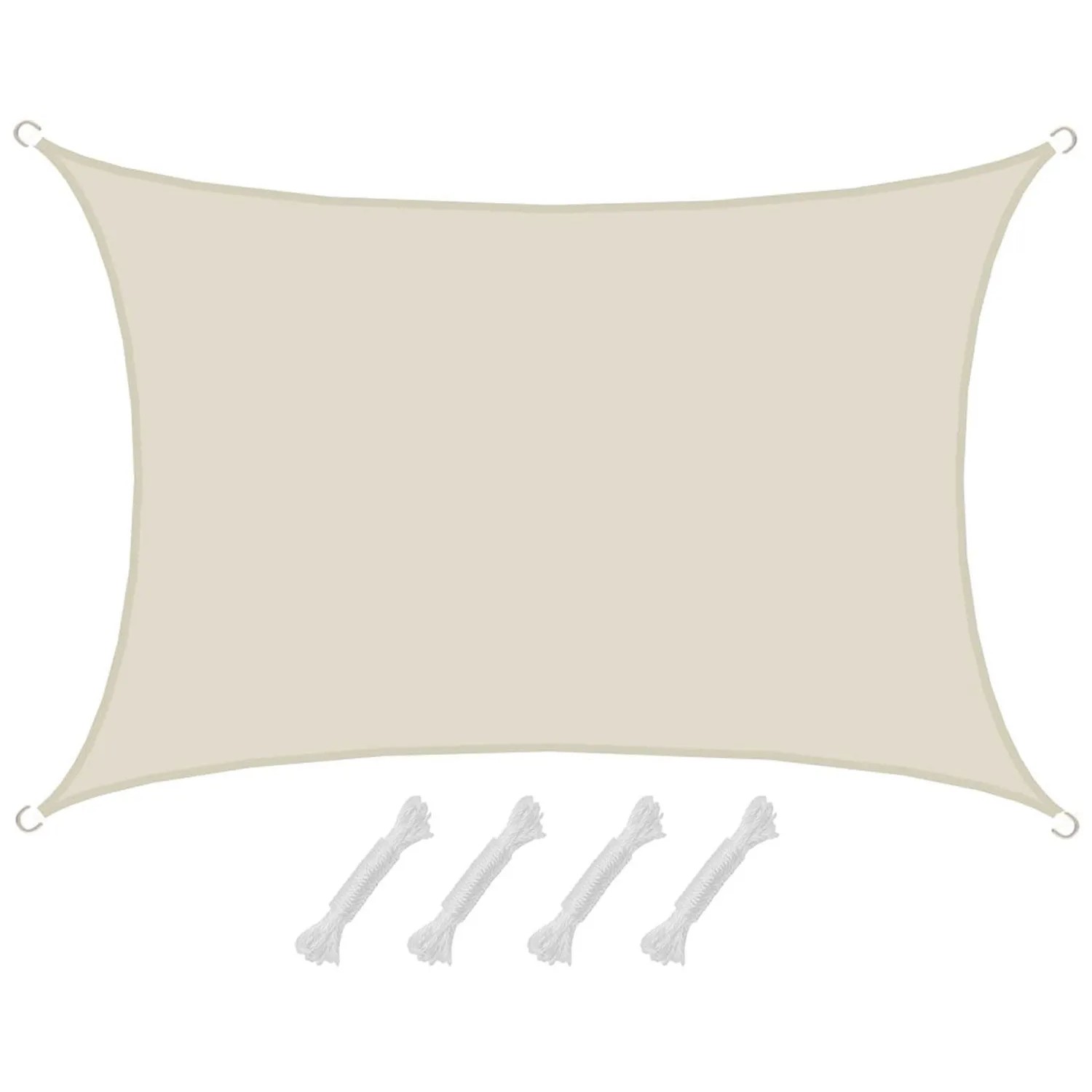 AMANKA Polyester Sonnensegel Wasserabweisend - 3 x 5 m Rechteck Beige