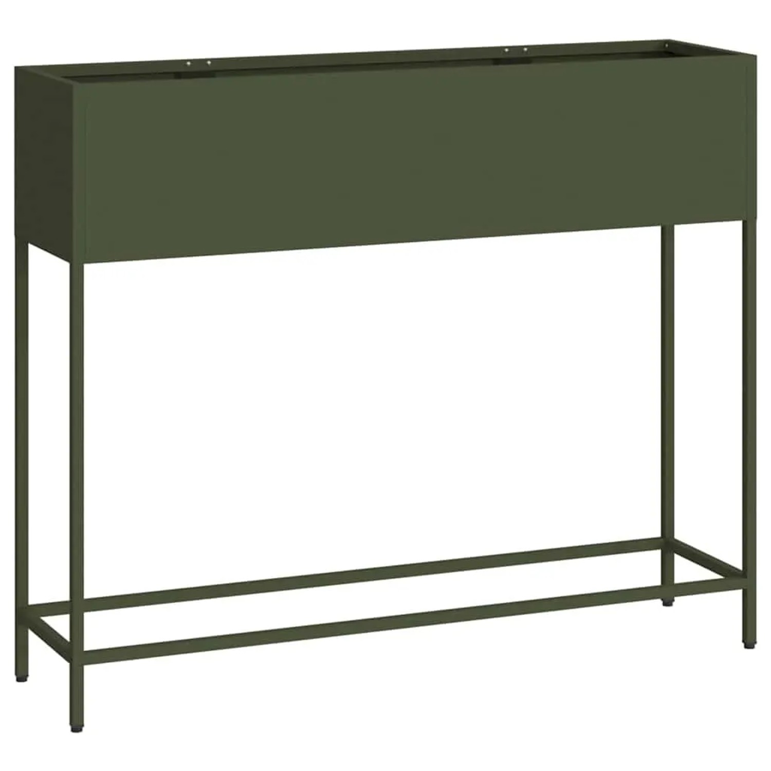 vidaXL Hochbeet Gartenpflanzer Olivgrün 100 x 26 x 82 cm Stahl 865879