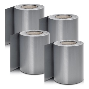 Juskys PVC Sichtschutzstreifen 4er Set Hellgrau für Zaunbau & Sichtschutz.