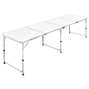 vidaXL Campingtisch Zusammenklappbar höhenverstellbar Aluminium 240 x 60 cm 41327