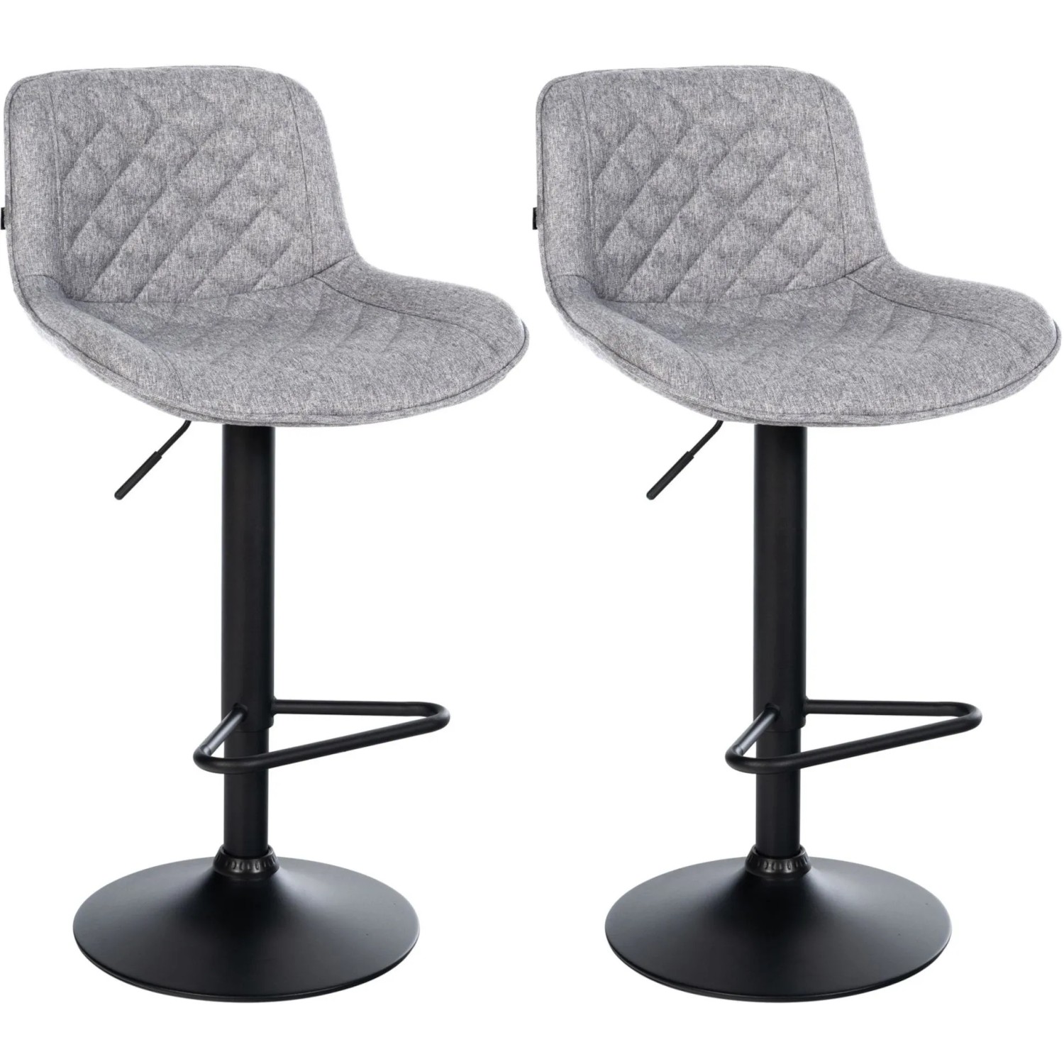 CLP 2er Set Barhocker Kasson grau/Stoff