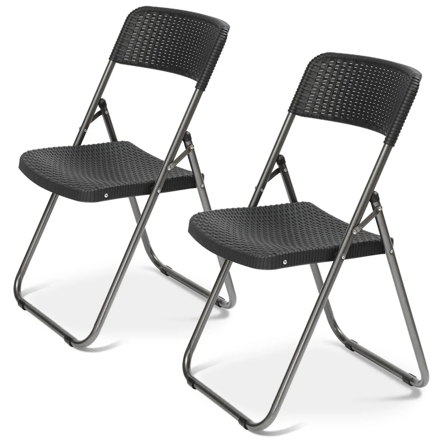 Sekey Rattan Gartenstuhl Klappbar bis 200KG 2er Set