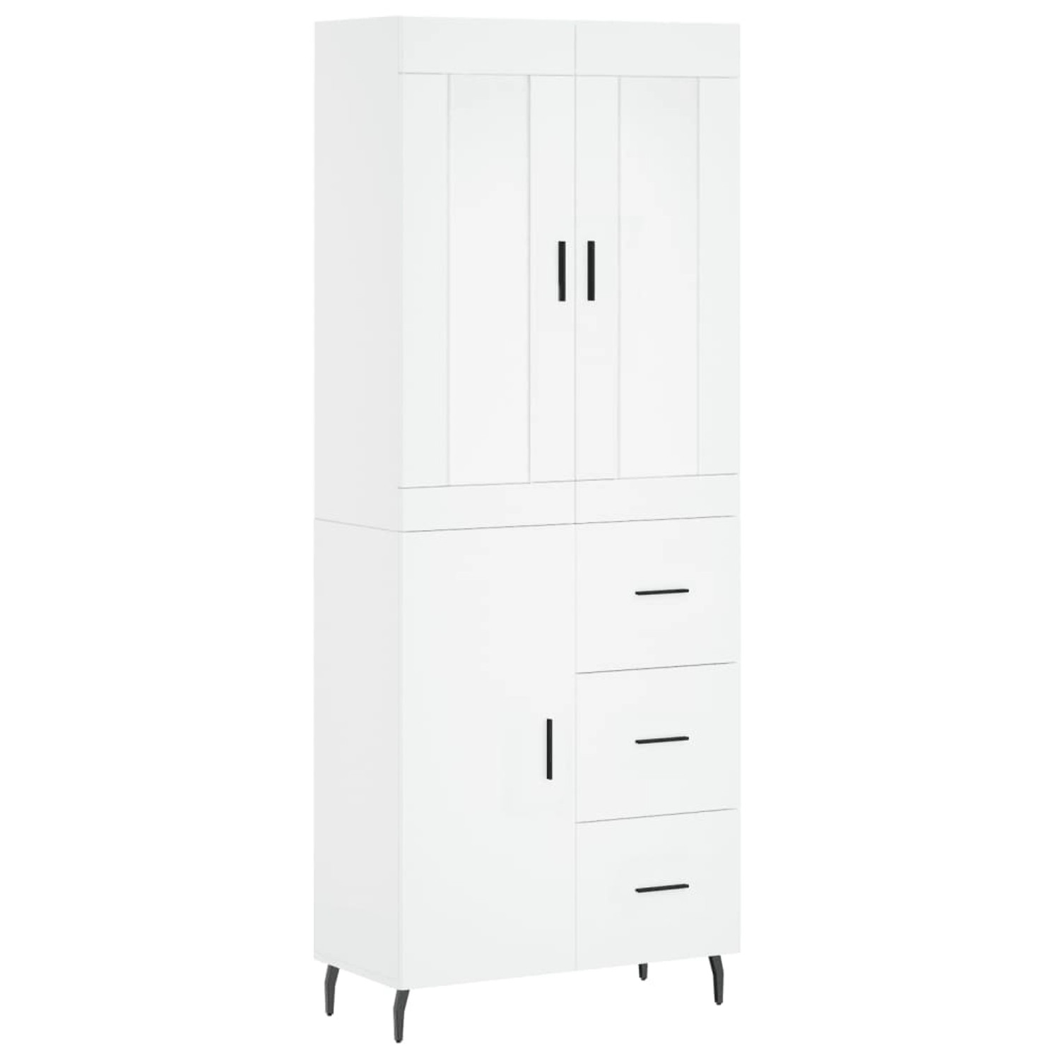 vidaXL Highboard Weiß 69,5x34x180 cm Holzwerkstoff 3199825