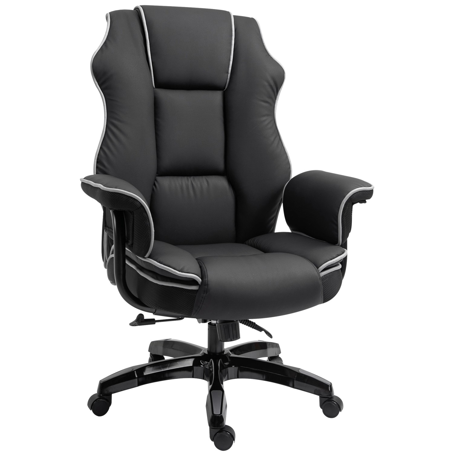 Vinsetto Bürostuhl Kunstleder Schaumstoff Schwarz 76B x 80T x 118-124H cm günstig online kaufen