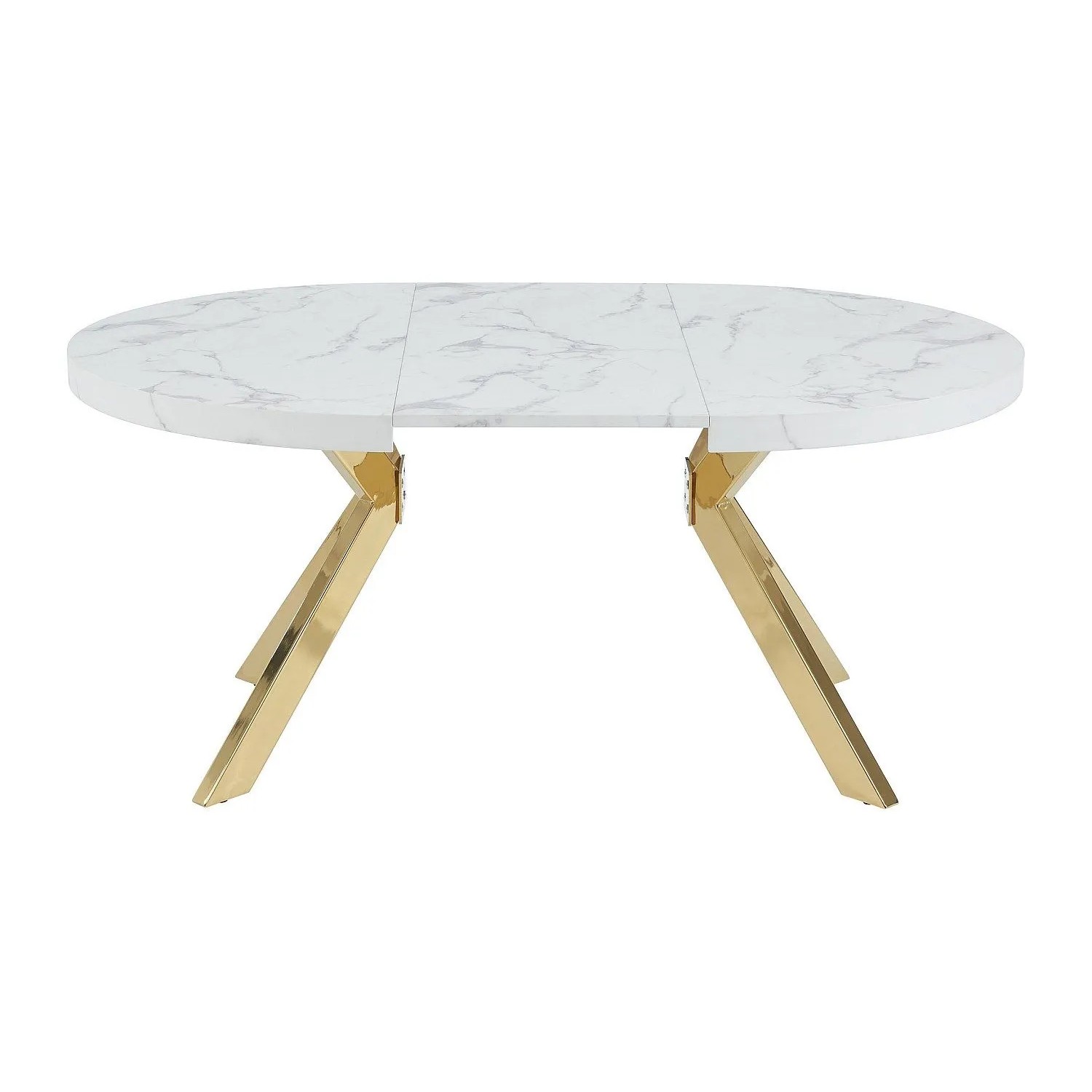 Vente-unique Essgruppe Komoni Weiß  Goldfarben 220 cm  120 cm_4