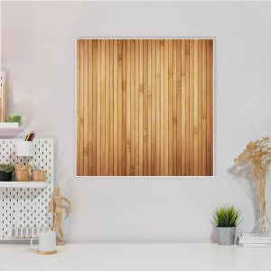 Banjado Magnettafel 50x50cm mit Bambusholz Motiv. Metall Magnetwand für Notizen und Fotos.