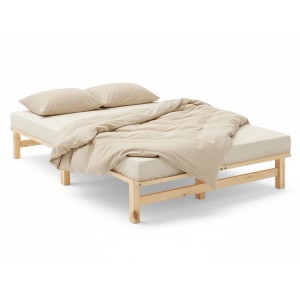 Homestyle4u Holzbett Jugendbett Palettenbett 120x200 mit Lattenrost Natur Futonbett 3132