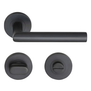 MeinTürgriff Drückergarnitur Tortola Schwarz Türdrücker Edelstahl Türgriff WC