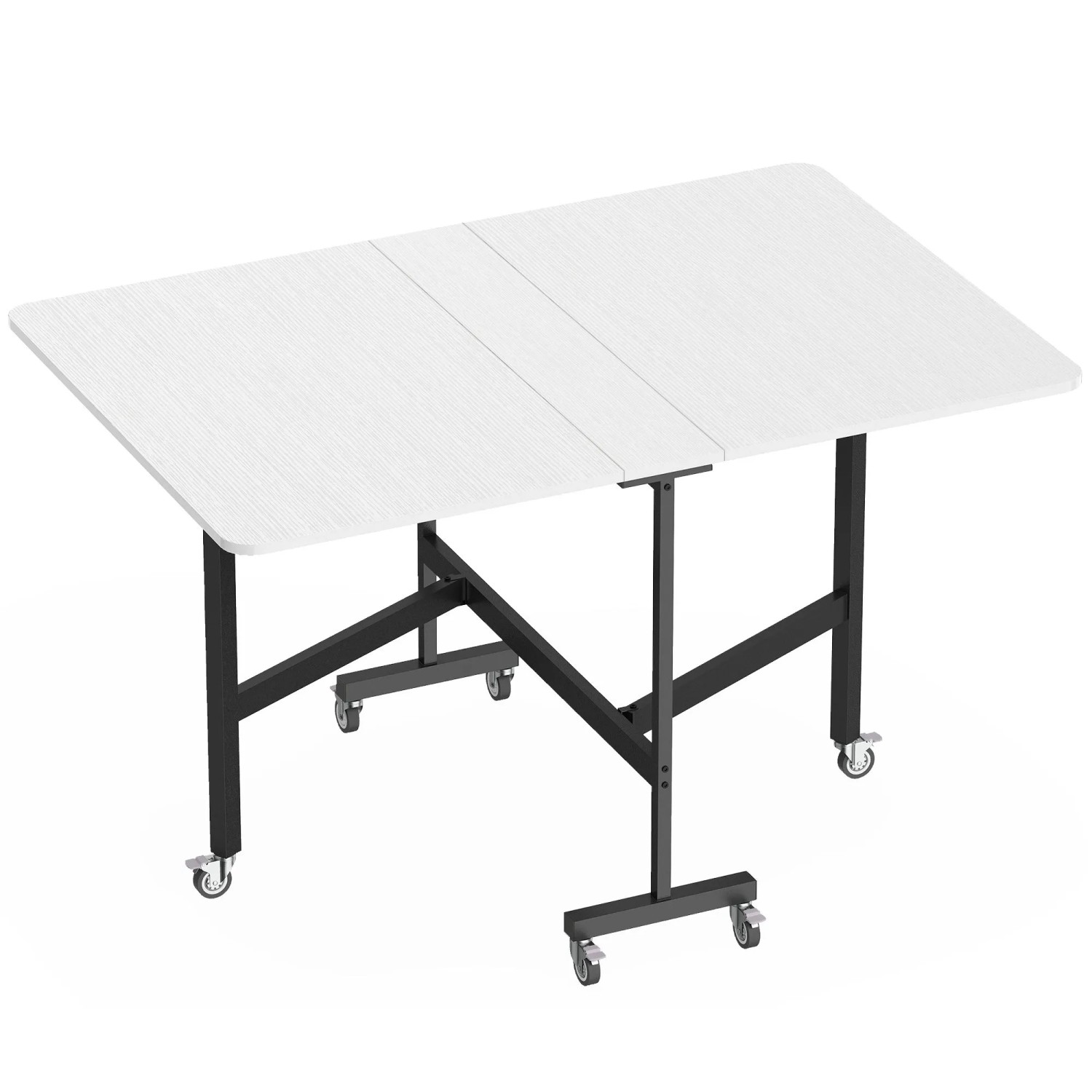HOMCOM Folding Dining Table Spanplatte Stahl 120L x 80B x 73H cm Weiß