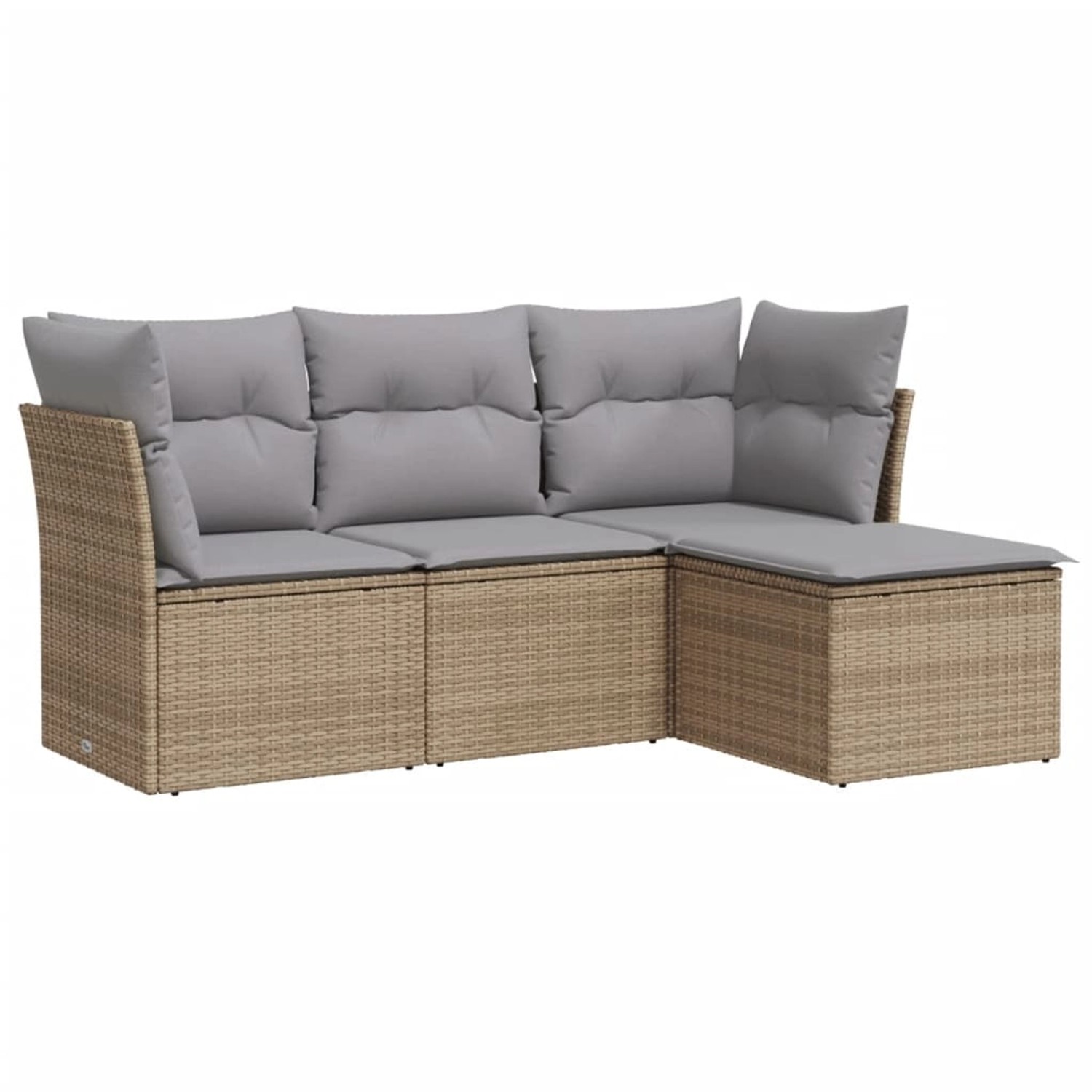 vidaXL 4-tlg Garten-Sofagarnitur mit Kissen Beige Poly Rattan Modell 29 günstig online kaufen