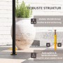 Detailaufnahme: Robuste Struktur des Outsunny Grillpavillons mit Bodenpfählen und rostfreiem Metallrahmen.