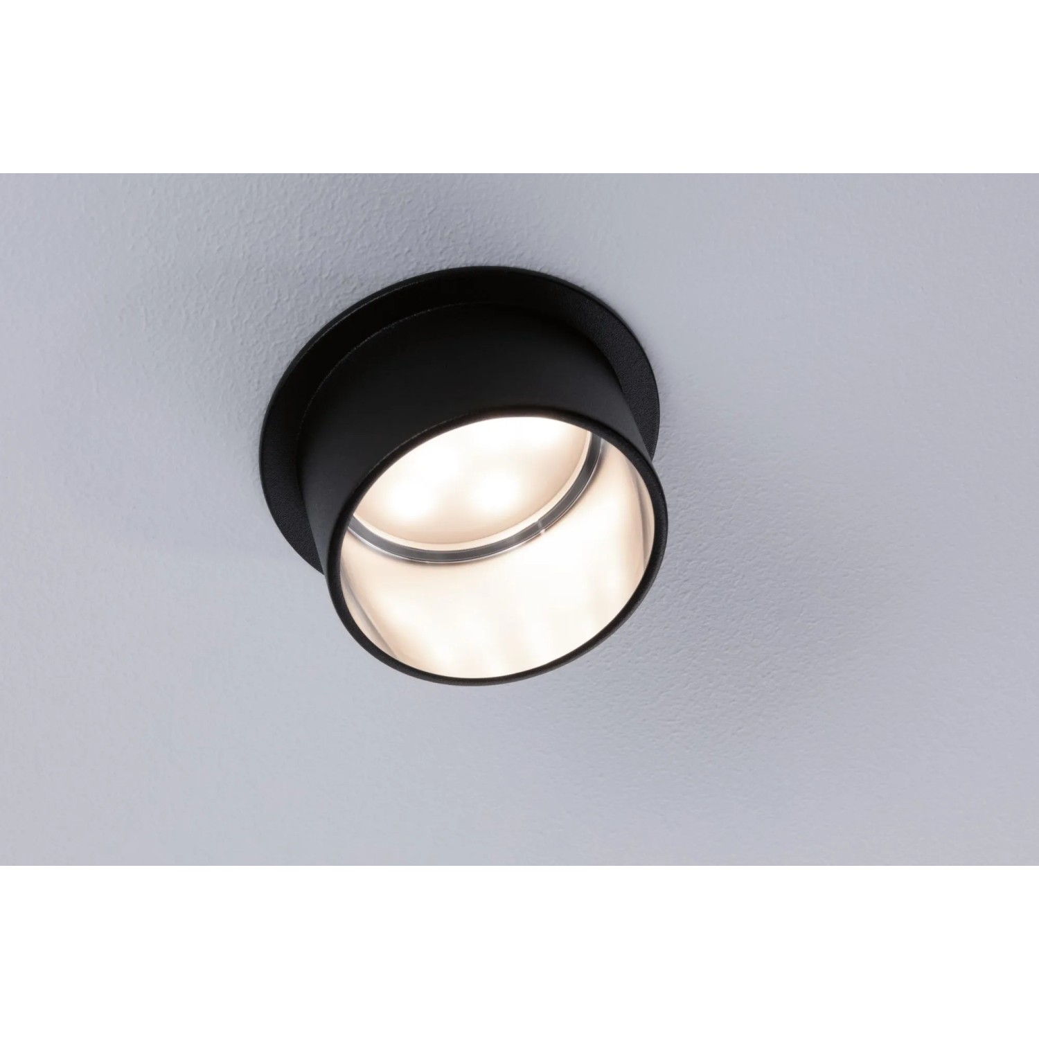 LED Einbaustrahler Set Gil Coin, schwarz matt/Eisen, 3x6W, 3-Stufen Dimmfunktion, warmweißes Licht.
