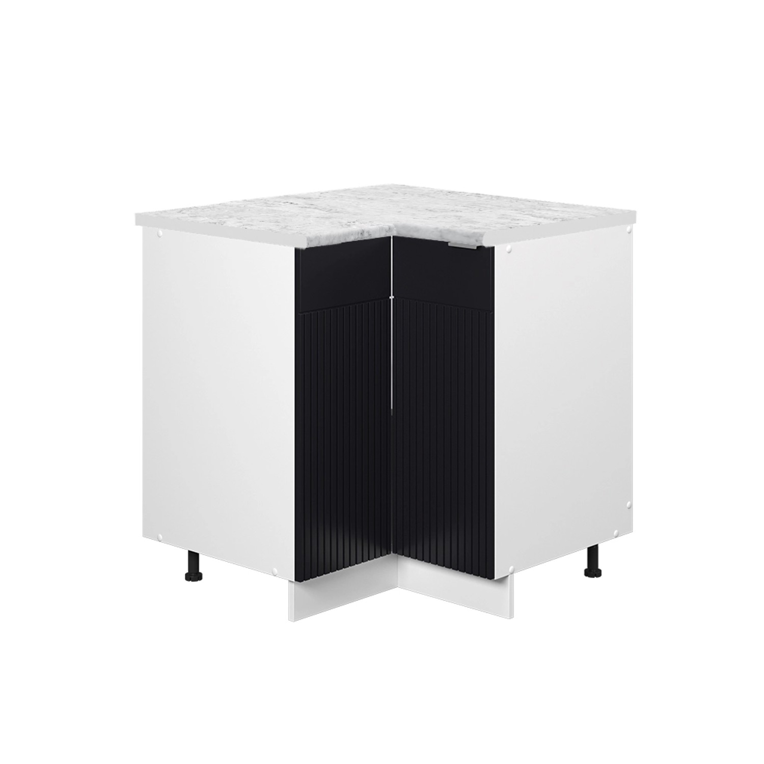 Vicco Eckunterschrank Fame-Line Küchen Eckschrank Schwarz Gestreift 81 cm A günstig online kaufen
