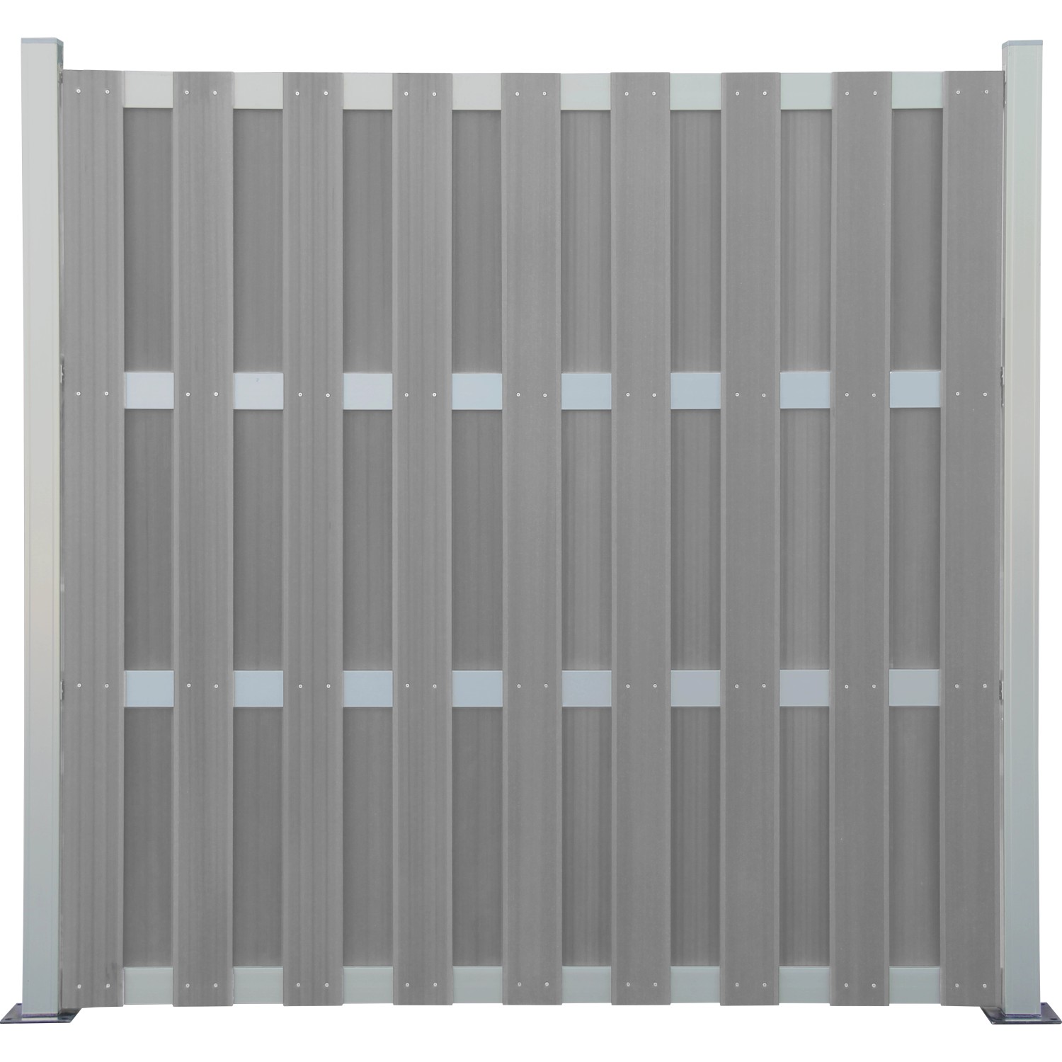 Sichtschutzzaun-Element WPC Aluminium Hellgrau 180 cm x 180