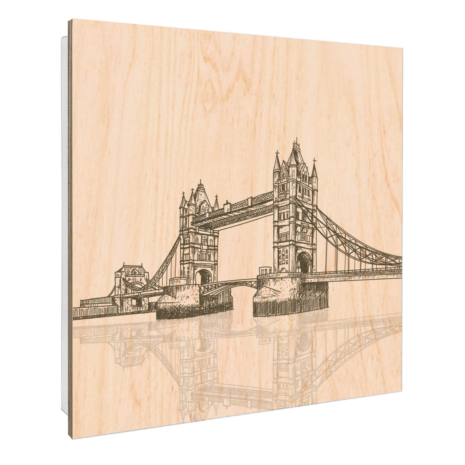 Banjado Großer Schlüsselbox Holz 30x30cm Weiß Scharnier Rechts 50 Haken Sch günstig online kaufen