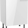 Weißer Optifit Spülenunterschrank Rurik986, 60 cm breit, mit Tür und Edelstahlgriff.