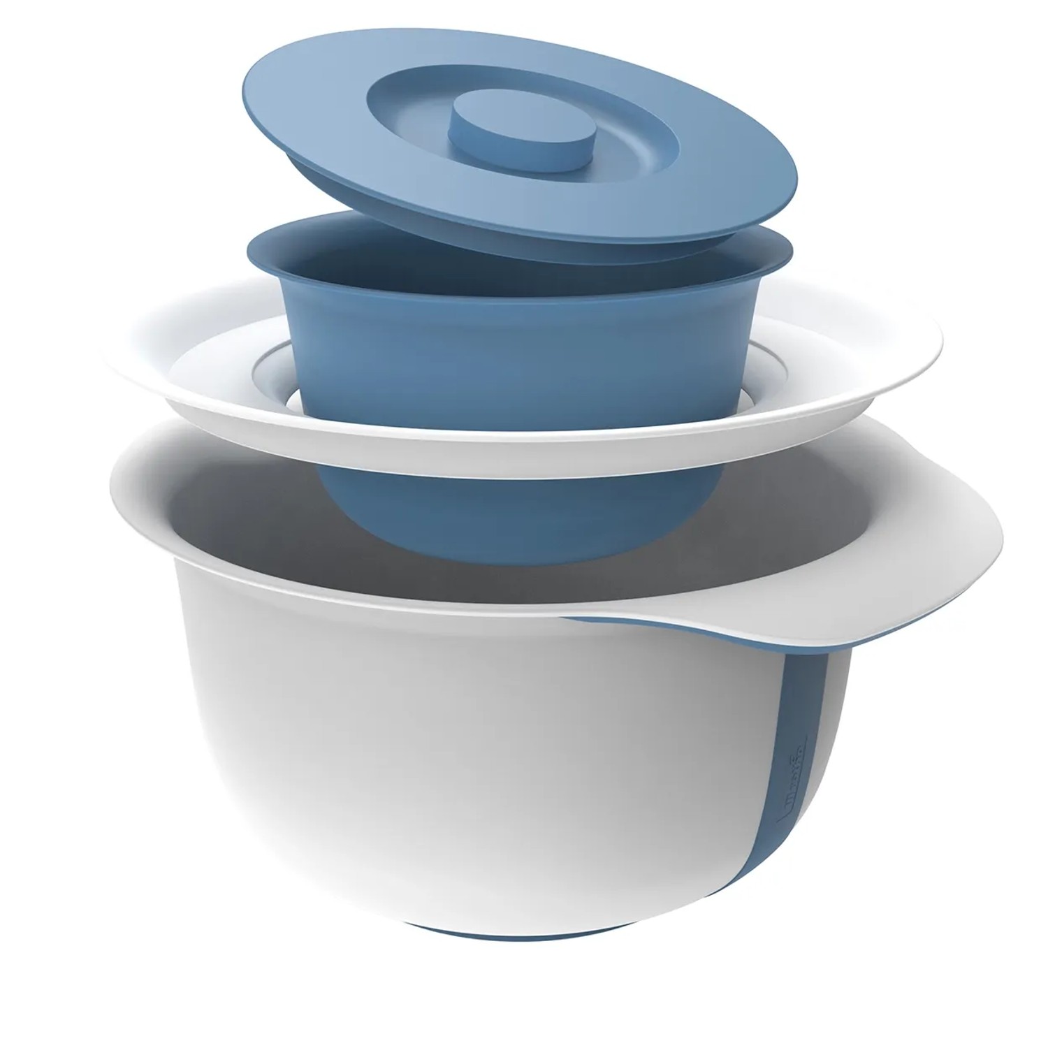 Rotho Backschüssel-Set Fresh Horizontblau, 2-teilig: Schüsseln mit Spritzschutz und Deckel.