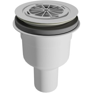 Schulte ExpressPlus Ablauf für DWM-Tec Duschwanne, senkrecht und ohne Deckel.