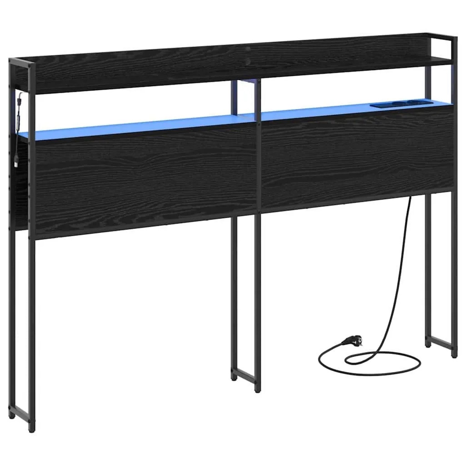 vidaXL Aufbewahrungskopfteil Schwarz Eichen-Optik 120 cm Holzwerkstoff 859685