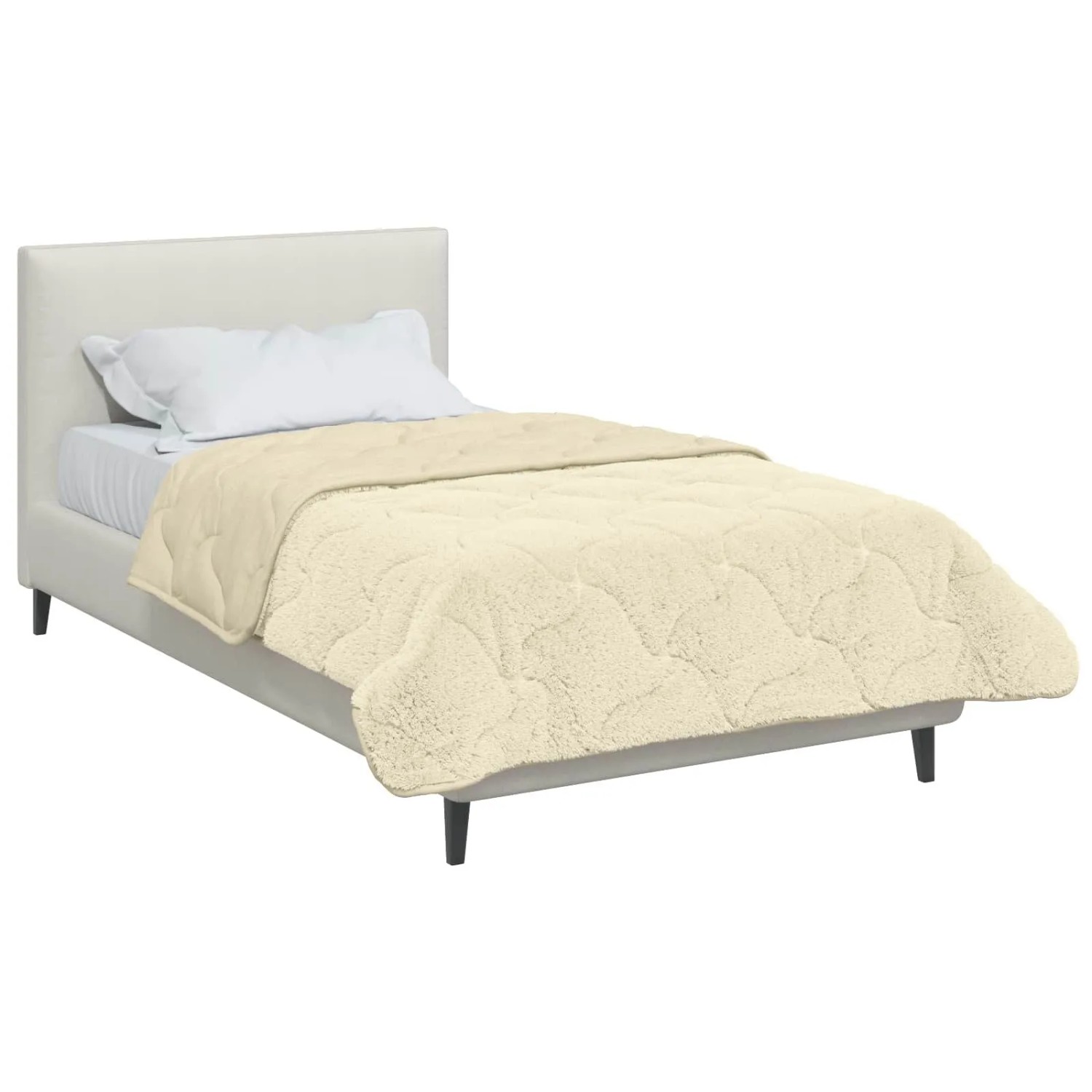 vidaXL Sommerdecke Creme 135 x 200 cm Mikrofaser und Teddy-Fleece 42026217_3