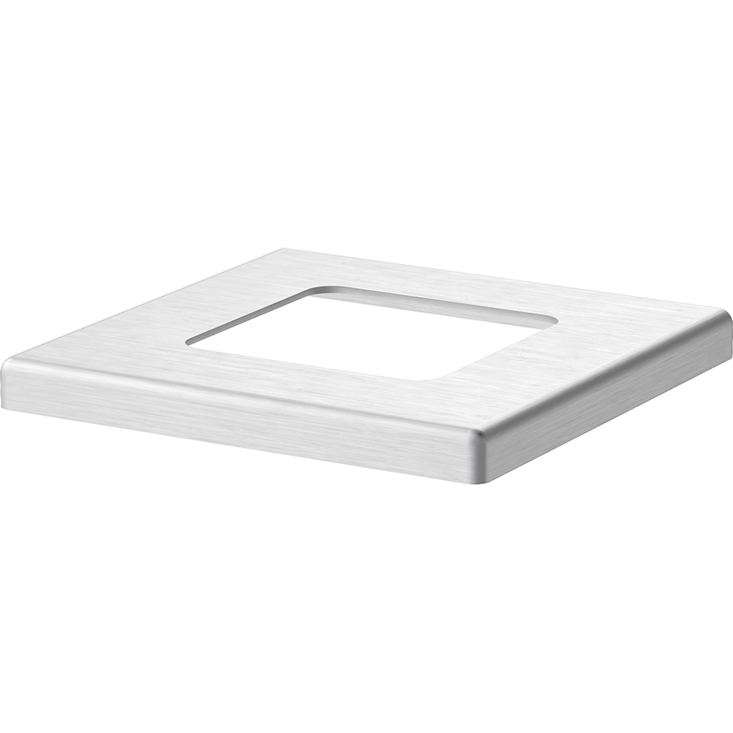 ZacAlu Abdeckplatte für Bodenanker von Zaunpfosten 7,3 cm x 7,3 cm Silbergrau