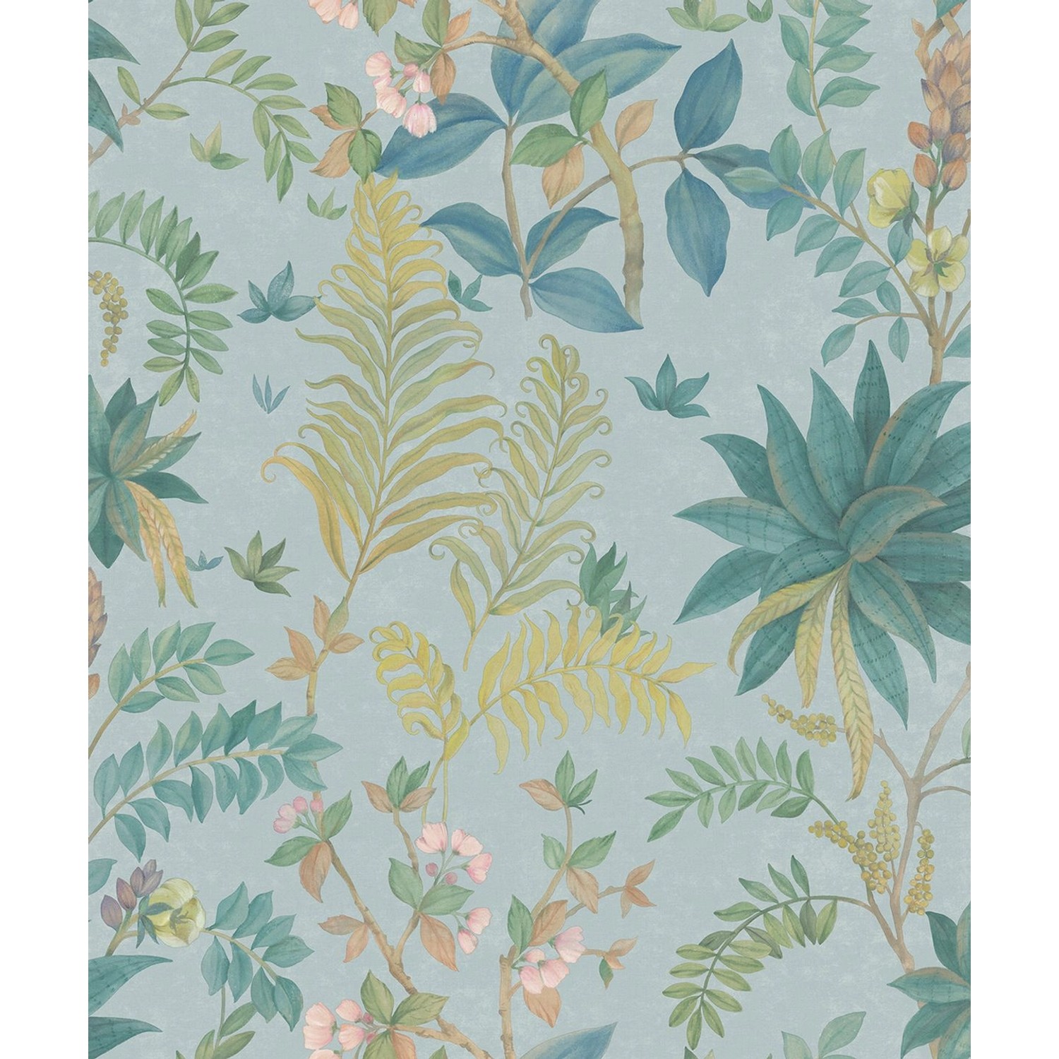 Sanders & Sanders Tapete Tropische Blätter Blau Grün Und Gelb 53 Cm X 1005 günstig online kaufen