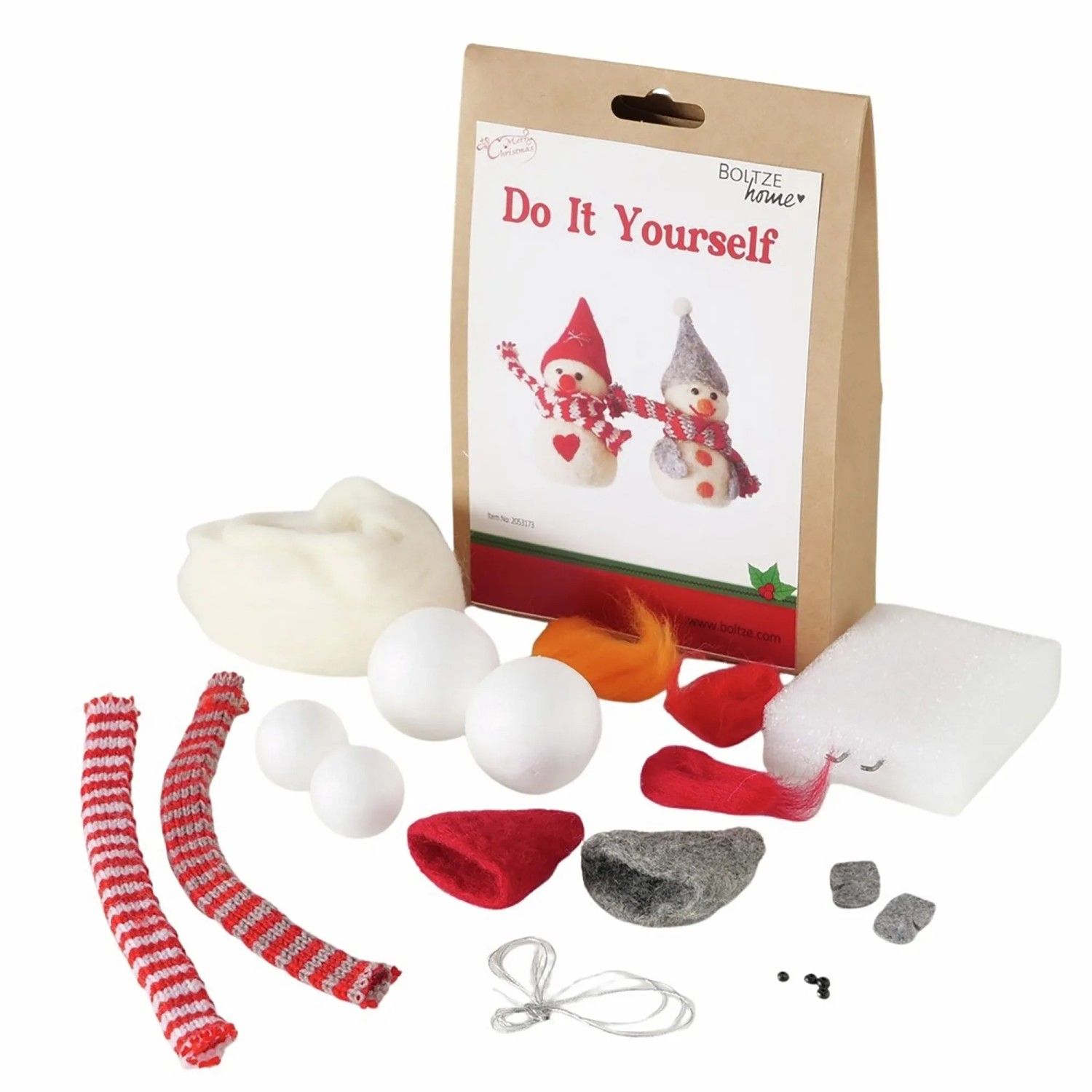 Boltze Schneemann-Bastelset Groß 15 cm x 5 cm x 22 cm Multicolor