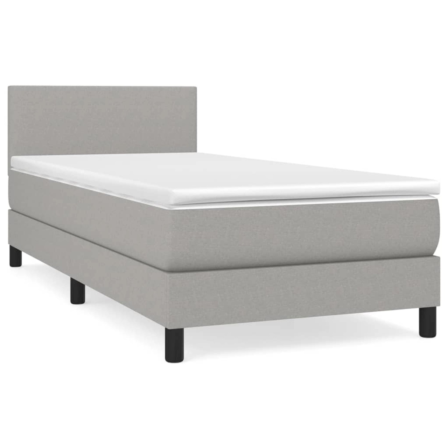 vidaXL Boxspringbett mit Matratze Hellgrau 90x190 cm Stoff1467913 günstig online kaufen