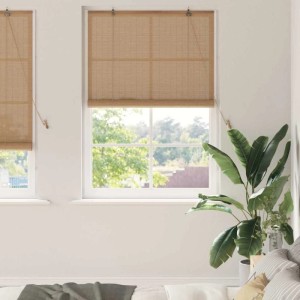 vidaXL Rollo mit Vorhängen Braun 120 x 220 cm Bambus 42006857
