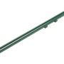Grüner Zaunpfahl für Bodenhülsen, Ø 34 mm, 115 cm lang, mit Kappe und Drahthalter.