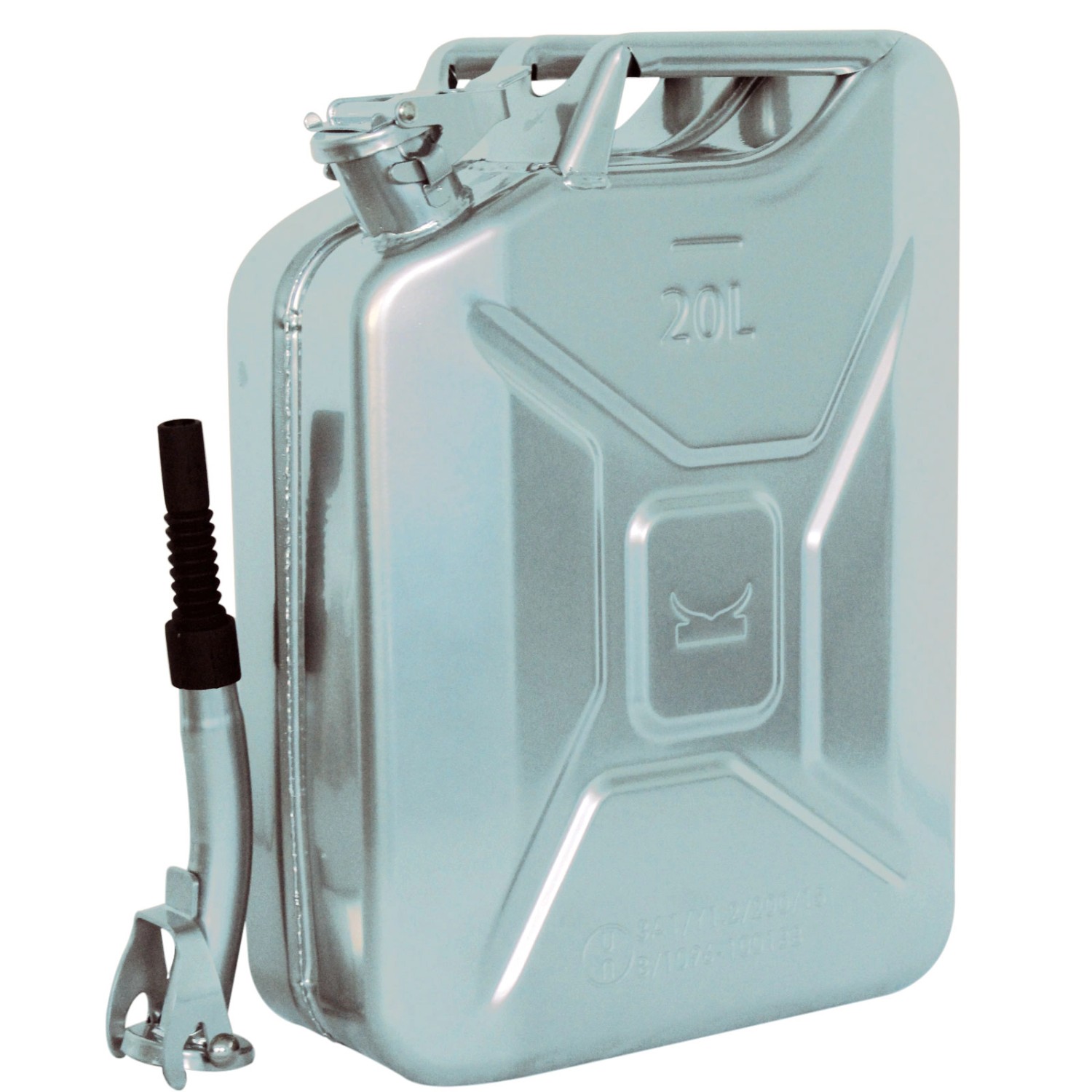 TRUTZHOLM Metallkanister 20 Liter Mit Ausgießer Und Halter Silber