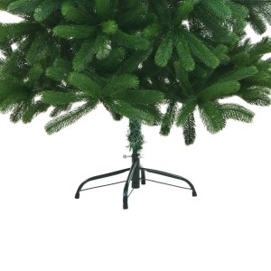 Grüner, künstlicher Weihnachtsbaum (150 cm) mit naturgetreuen Nadeln und Stahlfuß.