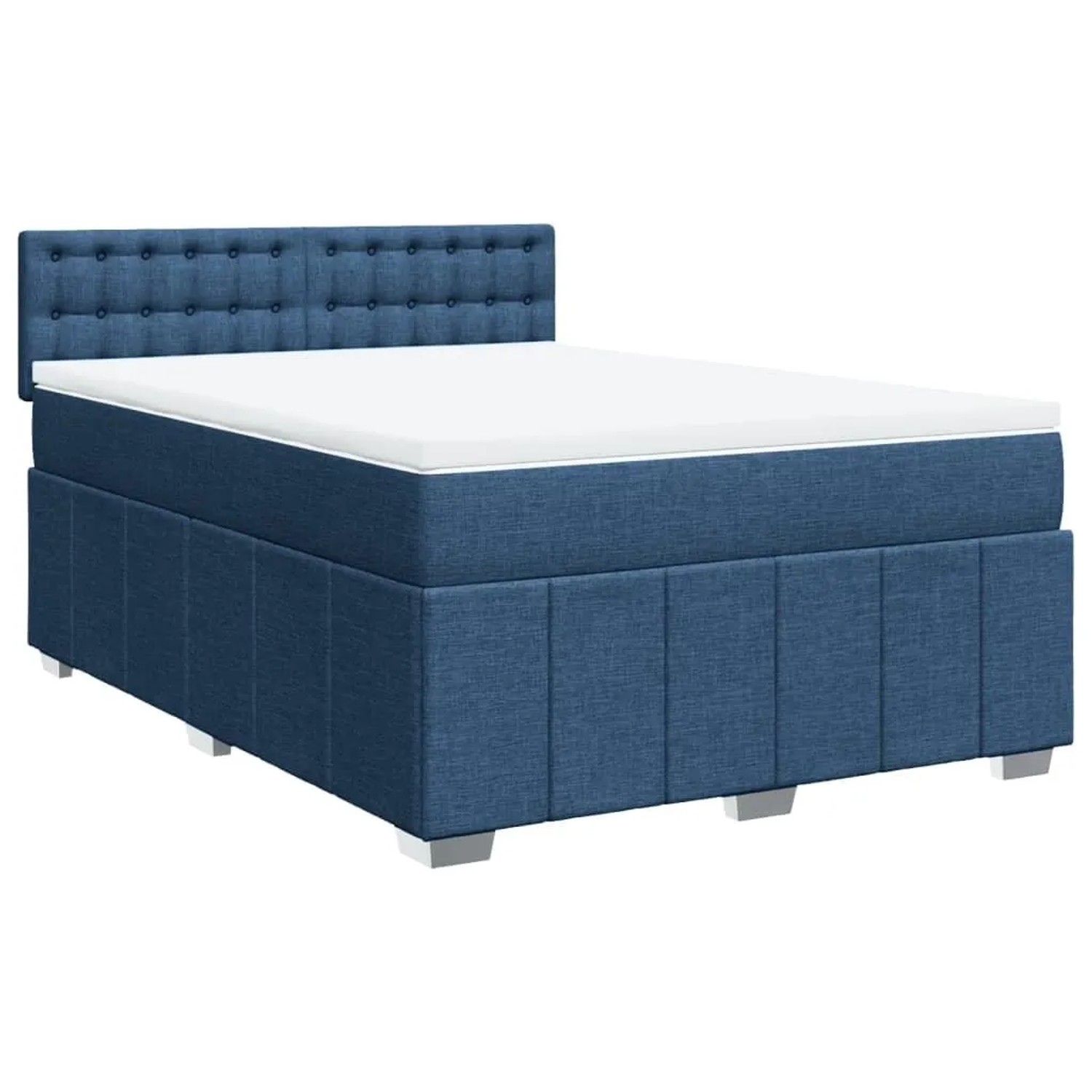 vidaXL Boxspringbett mit Matratze Blau 140x200 cm Stoff 3289411