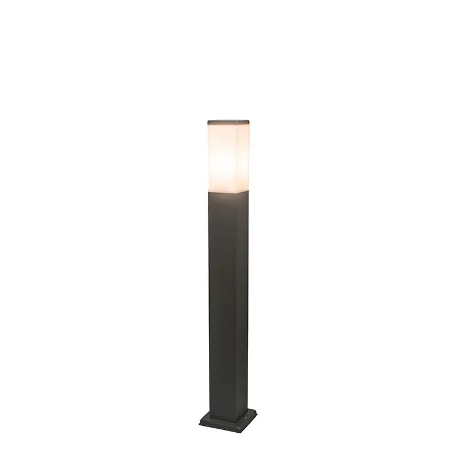 QAZQA Moderne Außen Pollerleuchte Dunkelgrau mit Opal 80 cm IP44 Malios