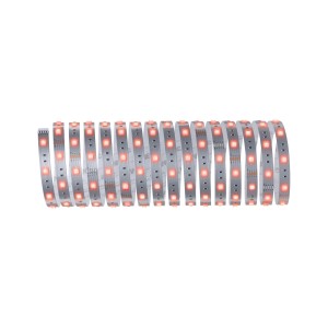 Aufgerollter Paulmann MaxLED 250 RGBW LED-Streifen, 5m, silberfarben.