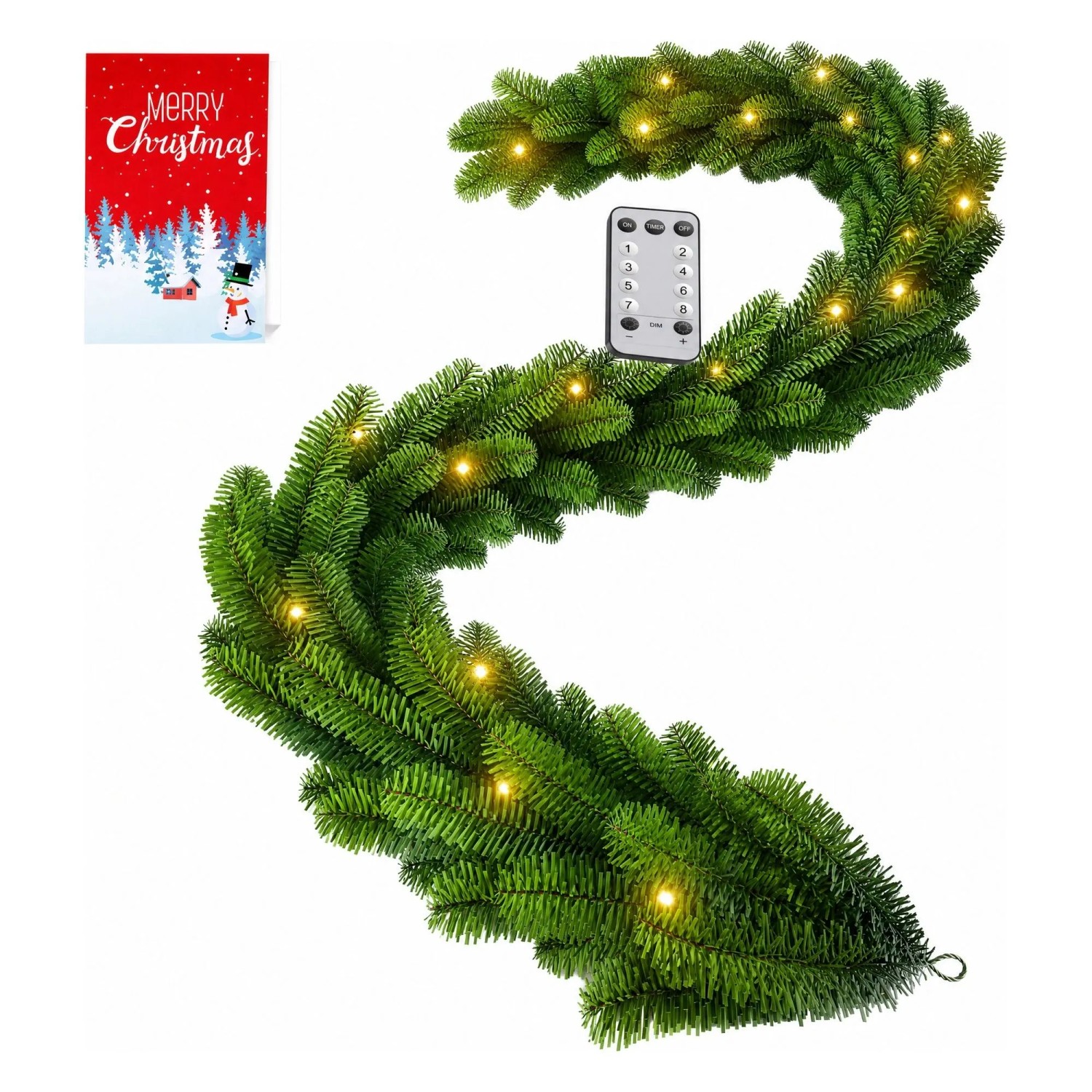 KESSER LED Weihnachtsgirlande IP44 10 m 200 LEDs Grün inkl. FB Ohne Deko