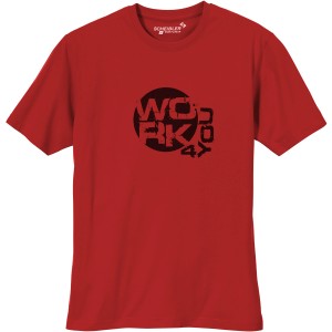 Rotes Scheibler Workwear T-Shirt Work 4 You 8711 Gr. S mit schwarzem Aufdruck.