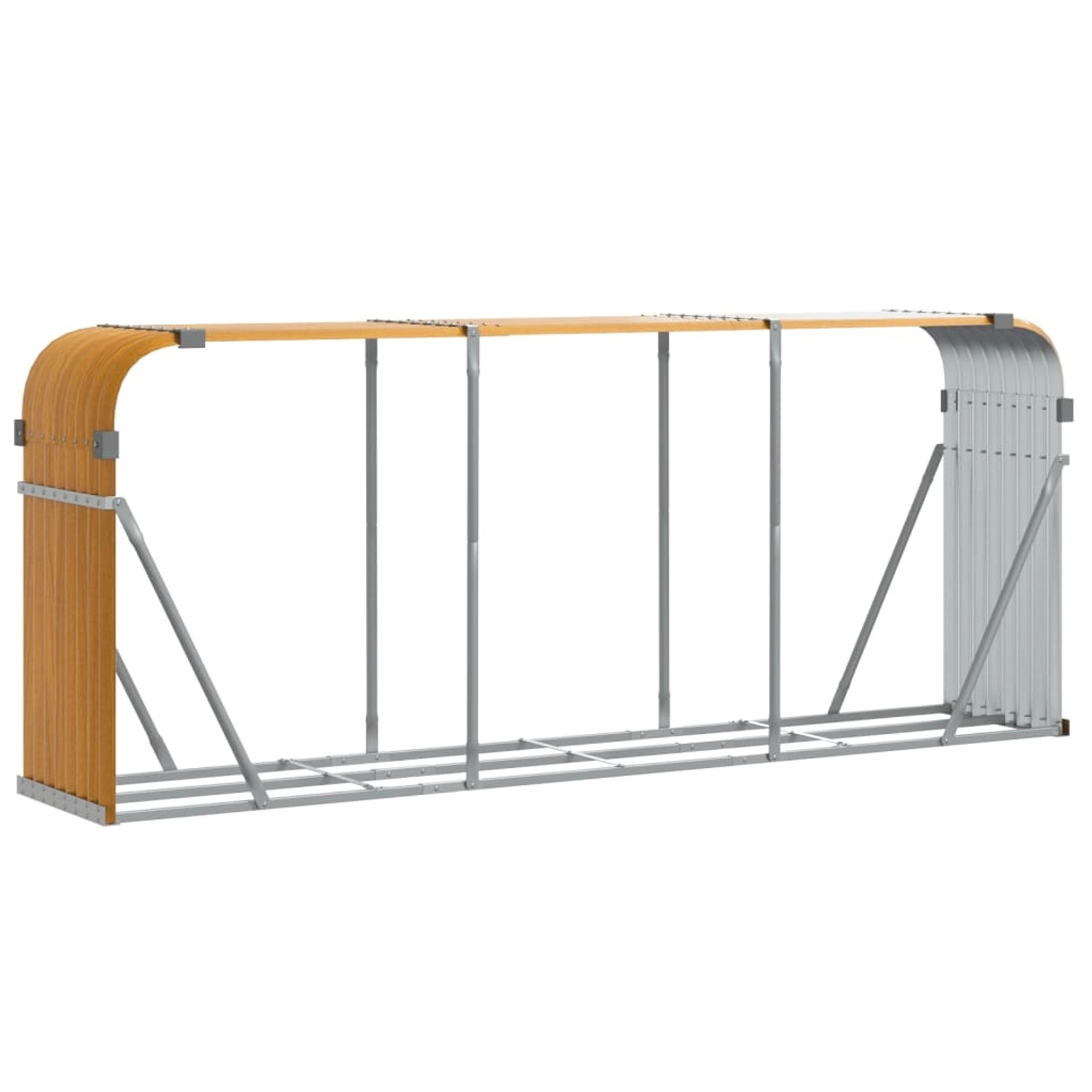 vidaXL Kaminholzunterstand Holzoptik 234x45x100 cm Verzinkter Stahl 364585 günstig online kaufen