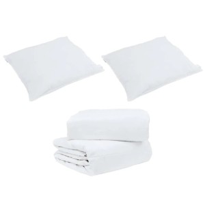 vidaXL Bettdecken Set mit Kissen 3-Tlg Weiß Daunenfeder 3377197
