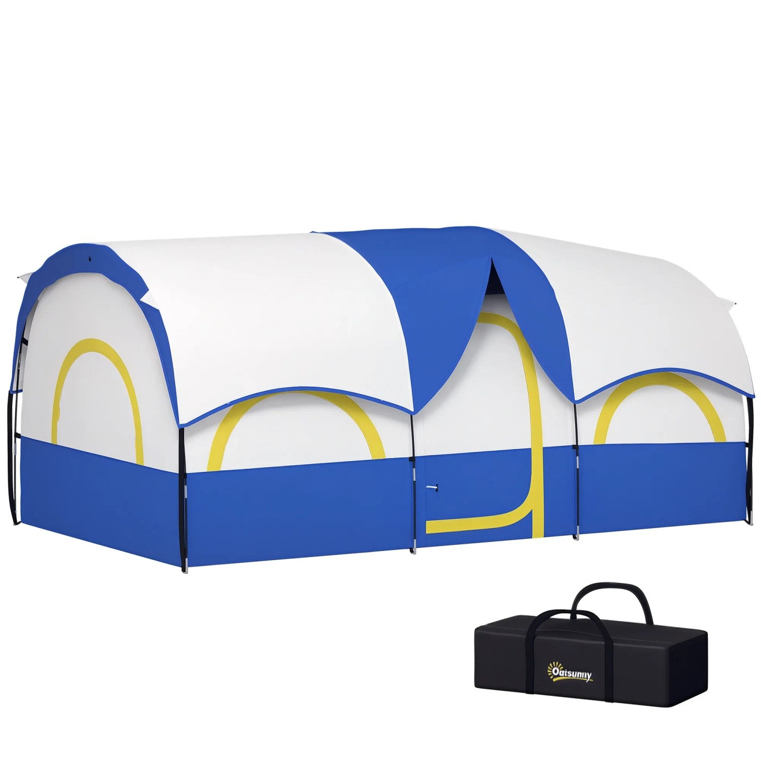 Outsunny Campingzelt Oxfordstoff Fiberglas Dunkelblau+Weiß 435L x 251B x 195H cm