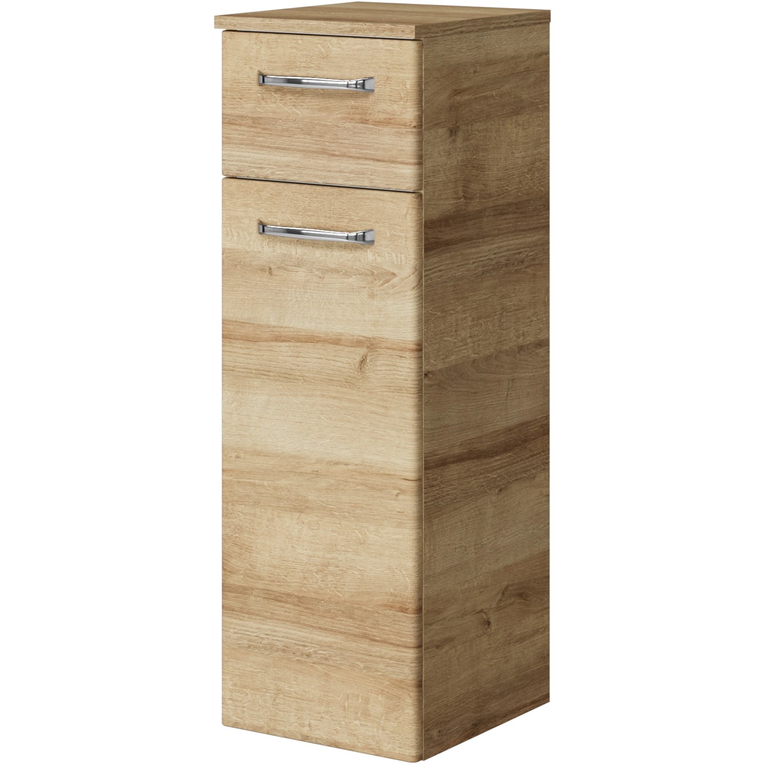 Pelipal Trentino Unterschrank, Teil des Badmöbel-Sets, Eiche Riviera quer, mit Schublade und Tür.