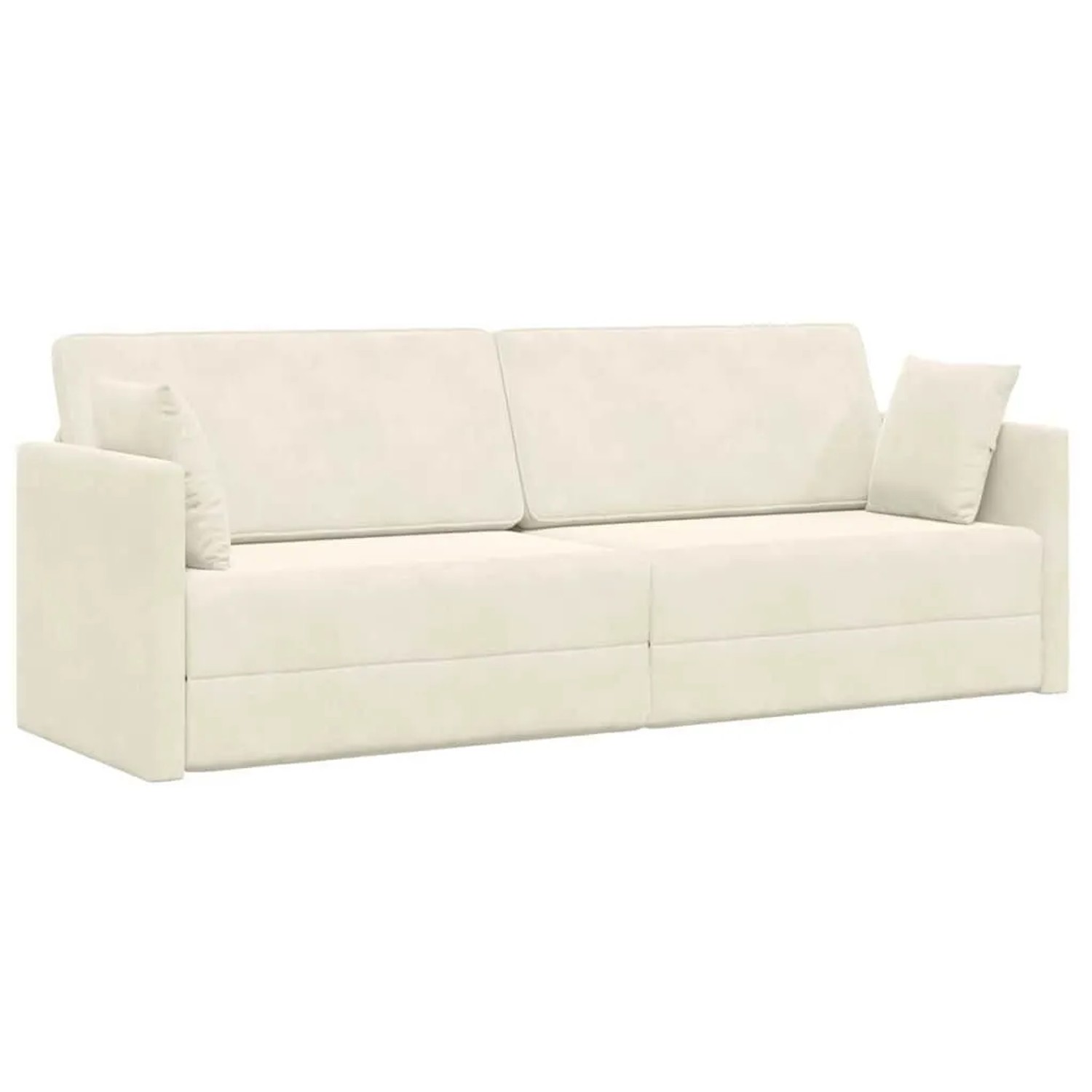 vidaXL Boden-Sofa-Bett 200cm Creme Samt 4106732