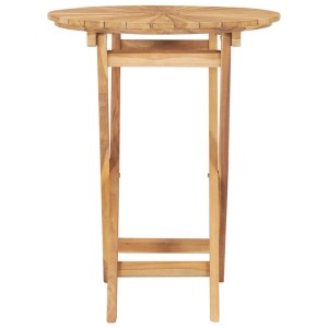 Klappbarer Gartentisch aus Teakholz, Ø 60 cm. Praktischer Tisch für Balkon und Terrasse.