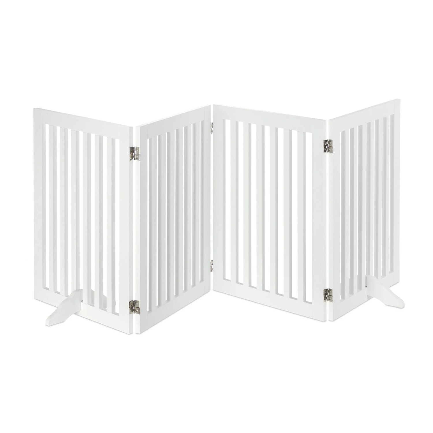 Relaxdays Absperrgitter 4 Panel MDF Weiß Verstellbar Zusammenklappbar 70 cm