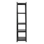 Schwarzes BERLINLODGE Wohnregal Ragnar mit 5 Böden, ideal als Bücherregal oder Büroregal.
