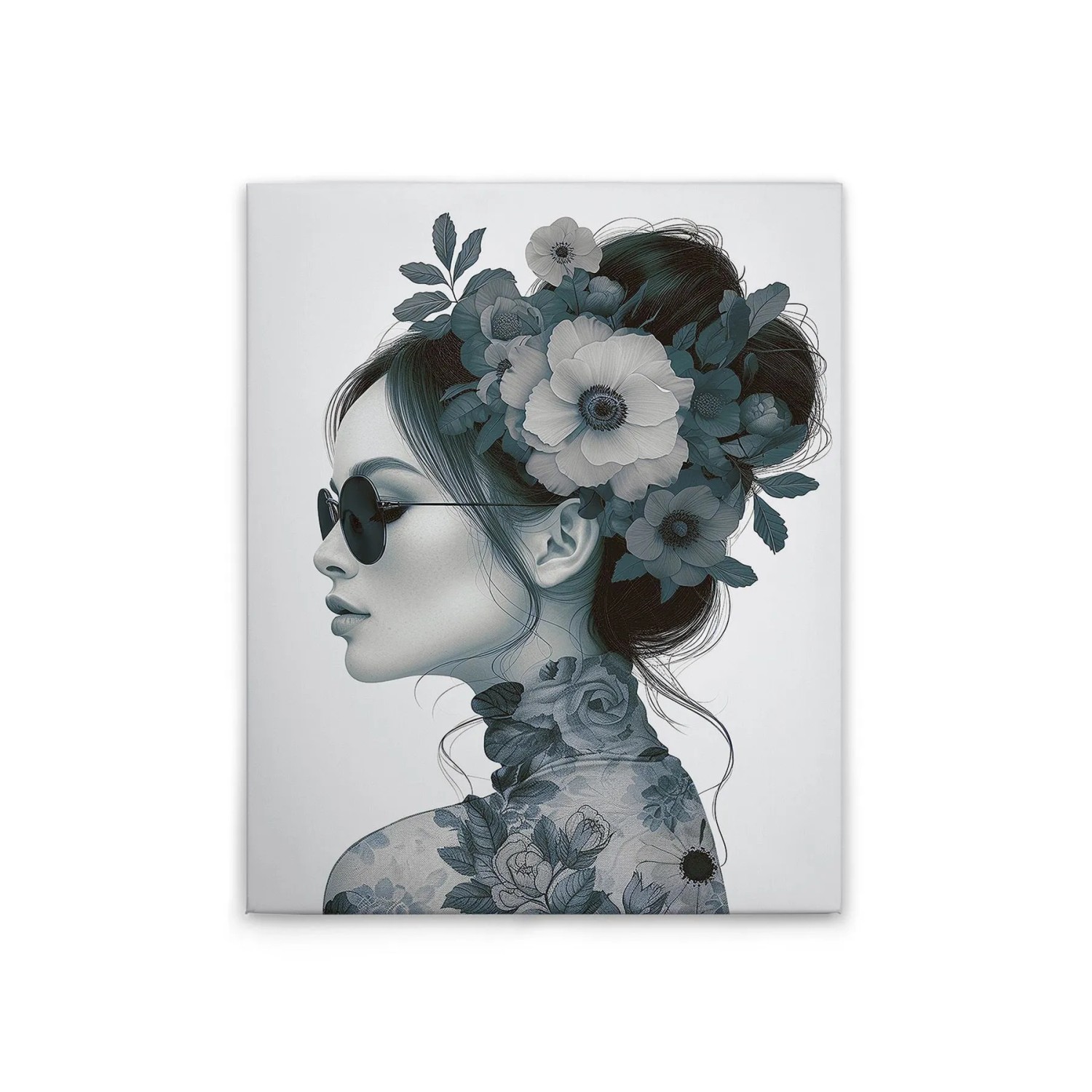 Tadessi Leinwandbild - M1-No.51797 - Flowergirl Blau - 40 x 50 cm - Querformat