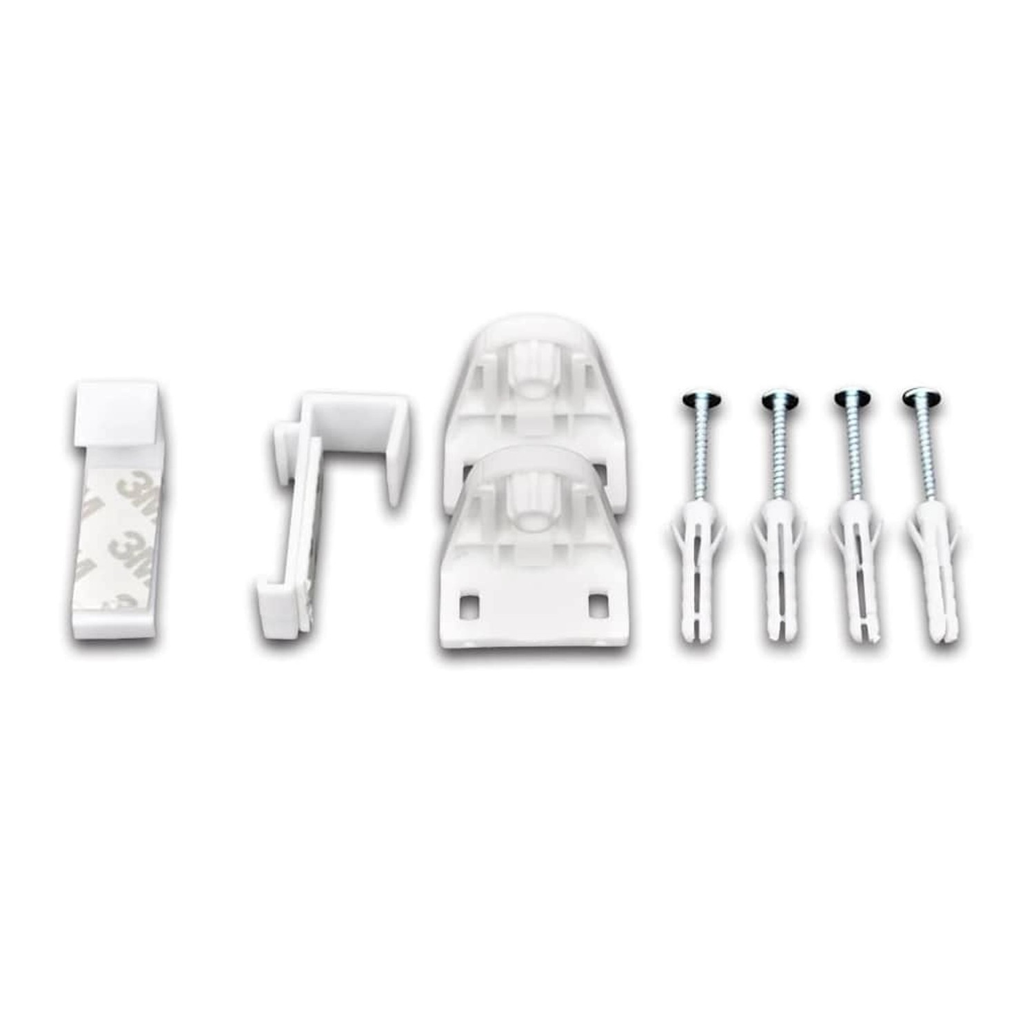 Befestigungsmaterial für vidaXL Verdunklungsrollo, inkl. Schrauben, Dübel und Klemmhalter.