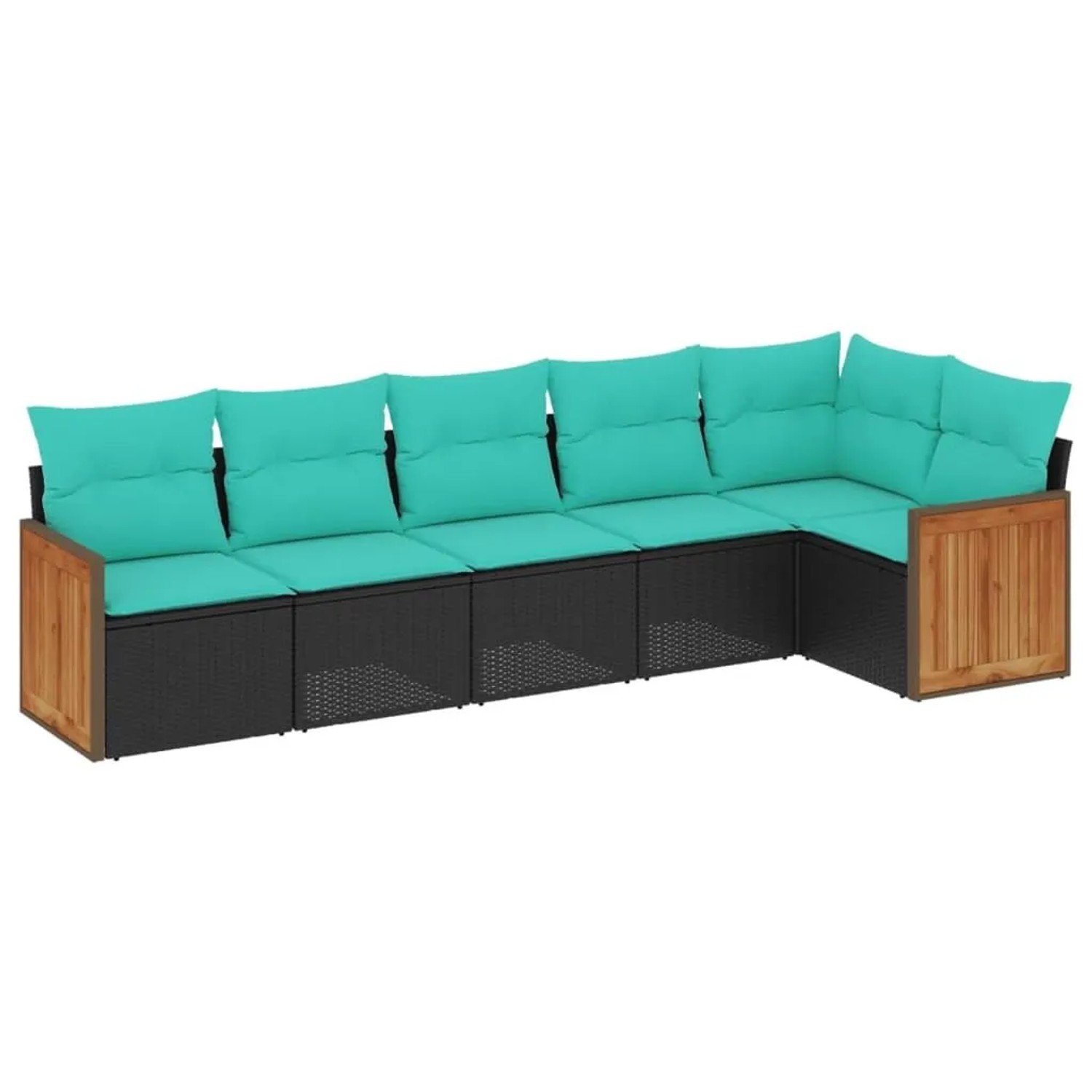 vidaXL 6-Tlg Gartensofa-Set mit Kissen Schwarz Polyrattan 3227667 günstig online kaufen